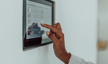 Control system on tablet on wall