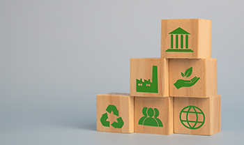 blocks symbolising sustainability