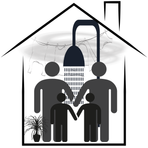 illustration of a family in a indoor climate