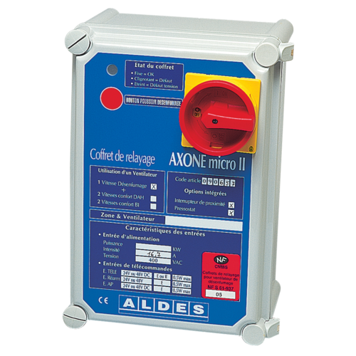 AXONE Micro II 1V/DES: 1 Velocità di evacuazione fumi