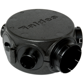 Caisson circulaire isolé1 Ø 160 + 1 Ø 125 + 6 Ø 80 (6 connexions possibles)