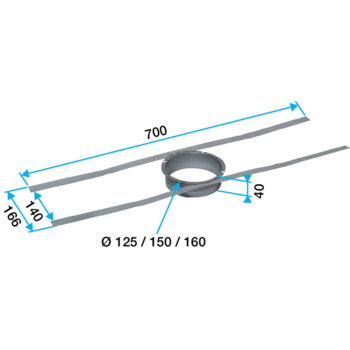 Elemento di fissaggio per scarico su tegola per camino