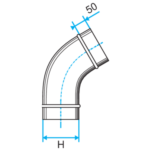 Coude Vertical Oblong : CVO 45°