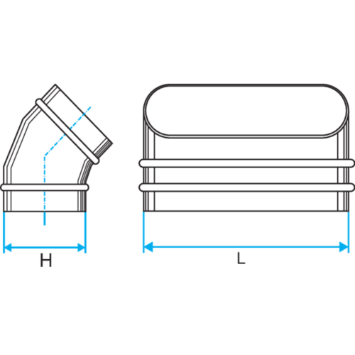 Coude Vertical Oblong : CVO 45°