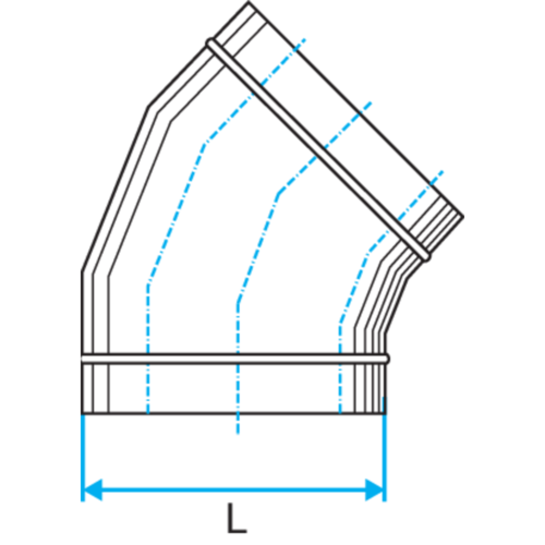 Coude Horizontal Oblong : CHO 45°
