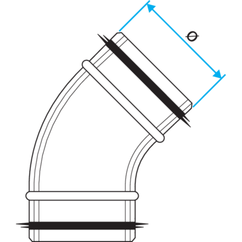 Gomito a 45°: G 45° con guarnizione