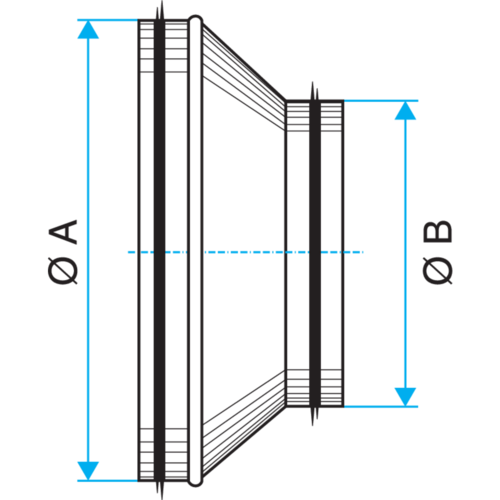 Riduzione conica concentrica: RCC con guarnizione
