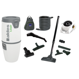 Kit centrale C.Axpir® Comfort + berceau mural de fixation + cleaning set